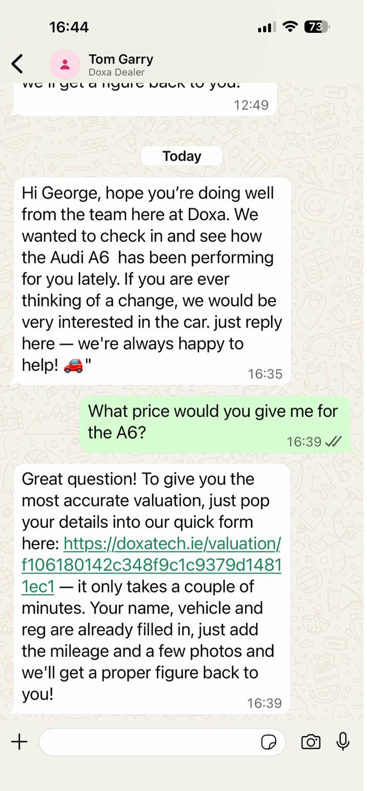 DoxaConnect WhatsApp AI conversation