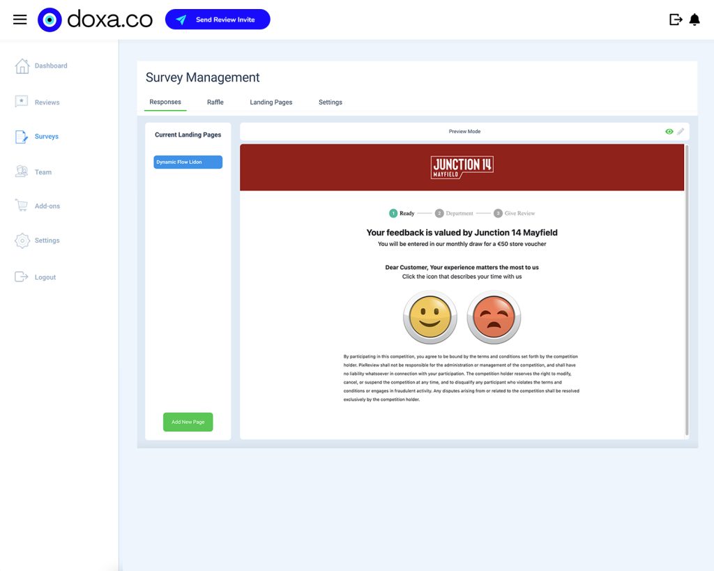 Doxa System features Survey Management
